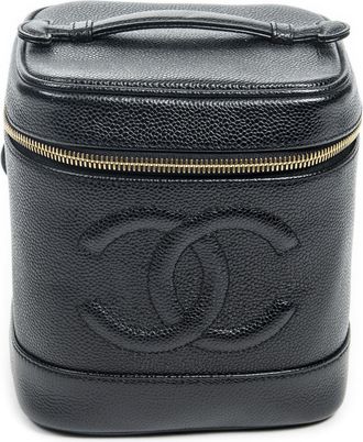 Chanel Pre-owned Womens CC Tall Vanity Case Handbag - Black - One Size
