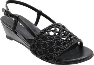 David Tate Danza Slingback Wedge Sandal in Black at Nordstrom, Size 10.5