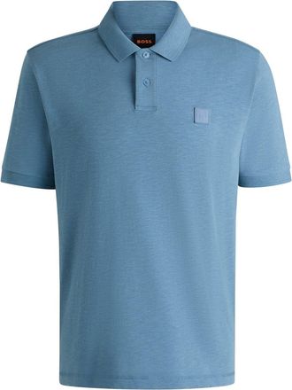 HUGO BOSS Mens Collared Neck Short Sleeve Polo Shirt in Open Blue - Size Small