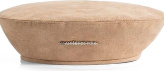 Mani&egrave;re De Voir Anya Suede Beret in Beige at Nordstrom