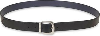 Valentino Garavani Black Solid Logo Buckle Belt