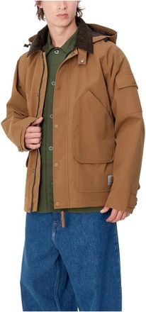 Carhartt Work in Progress Bruin Tabak Clarton Jas Stijlvol Praktisch - Heren - Zomerjassen - Bruin - XL - Nylon - Jassen