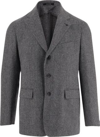 Tagliatore Wol en kasjmier jas - Heren - Blazers - Grijs - XL - Wol - Jassen