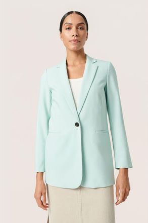 Soaked In Luxury Corinne Notch Lapel Regular Fit Blazer in Surf Spray at Nordstrom, Size X-Large