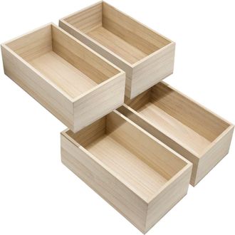 Sorbus Set of 4 Wood Crates in Natural at Nordstrom Rack