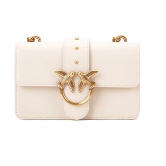 Pinko Pinko, Tassen, Dames, Wit, ONE Size, Leer, Love One Mini