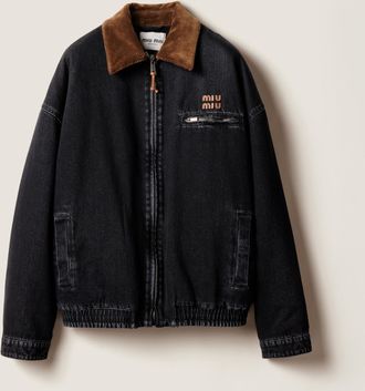 Miu Miu Black denim blouson jacket