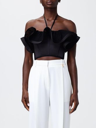 Elisabetta Franchi Cr&ecirc;pe Top with Ruffles