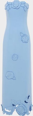LEO LIN Rayna Applique Strapless Bustier Maxi Dress