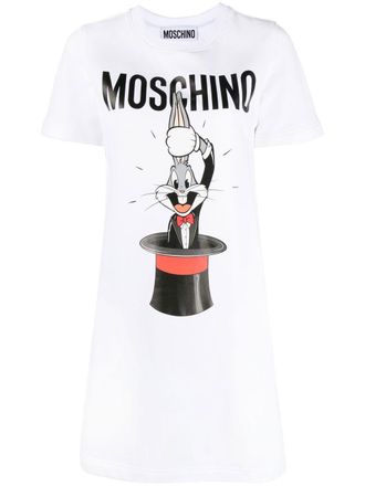 Moschino Bugs Bunny print dress - women - Cotton - 46 - White