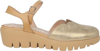 Wonders Gouden Dames Sandalen - Dames - Sleehakken - Geel - 41 EU - Leer - Schoenen