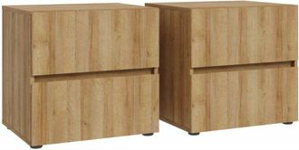 Home Heavenly Home Heavenly - Pack 2 Mesitas Noche 2 Cajones Leny Para Dormitorio. 50x49x41 Cm. Color: Roble