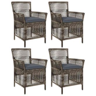 vidaXL Silla De Exterior 4 Pcs Gris Y Gris Oscuro Rat&aacute;n Sint&eacute;tico Vidaxl