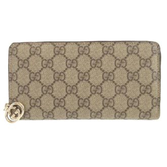 Gucci Vintage, unisex, Beige, ONE Size, Leer, Pre-owned Lederen Portemonnee