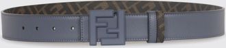 Fendi Cintura Squared FF reversibile in pelle e cotone spalmato