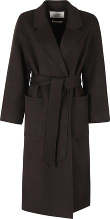 IVY & OAK Brown Classic Lapel Long Wool Coat