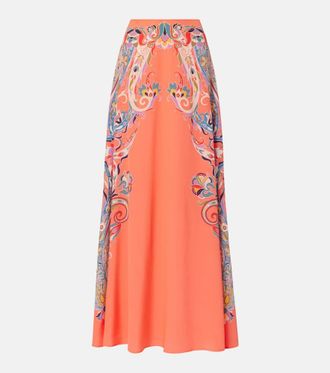 【送料&関税込】Etro Long Skirt Etro Paisley pattern silk blend long skirt - Women