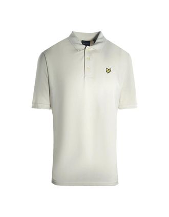 Lyle & Scott Mens Lyle & Scott Textured Tipped Light Mist Polo Shirt - White - Size: 42