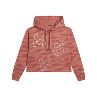 Freddy Felpa cropped camouflage con cappuccio e stampa MOV