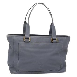 Loewe Pre-owned Leren Tote Tas - Dames - Vintage Shopper - Grijs - ONE Size - Leer - Vintage