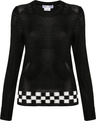 Comme Des Garçons check-detail jumper - women - Rayon - L - Black