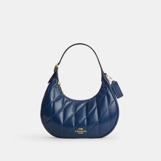 Coach Womens Emily Shoulder Bag With Quilting - Dark Blue Leather - One Size