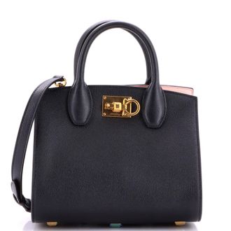 Ferragamo Studio Top Handle Box Bag Leather Small