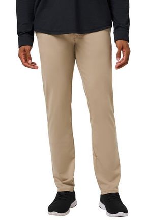 Travis Mathew Legacy Stretchknit Flat Front Chinos in Weathered Teak at Nordstrom, Size 42