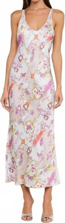 L'agence Akiya Satin Maxi Dress In Multi Baroque Toile