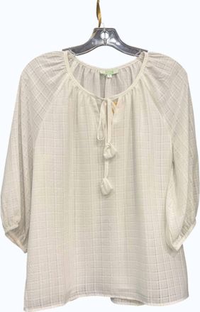 Jade Yoga Womens Peasant Blouse In White