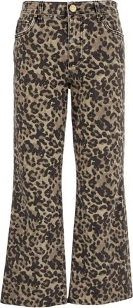 Kut from the Kloth Womens Kelsey Denim Kick Flare Jeans In Leopard Print