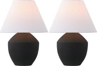 Jonathan Y Designs Ralf 20.5 Minimalist Scandinavian Resin/Iron LED Table Lamp in Matte Black at Nordstrom