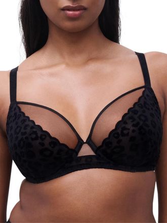 Chantelle Womens Girls Covering Full Cup Bra - Black Polyamide - Size 44C