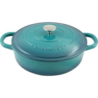 Crock-pot Enameled Cast Iron 5 Quart Round Braiser Pan with Self Basting Lid in Blue at Nordstrom