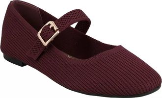 Mia Womens Brita Knit Mary Jane Shoes In Burgundy
