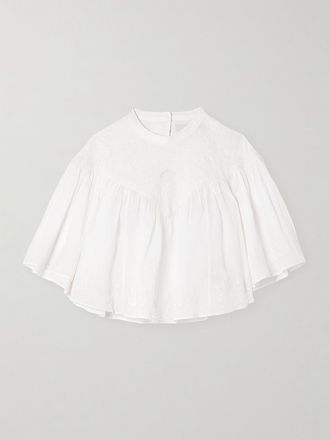 Isabel Marant Blusa In Ramiè Ricamato Elodia - Bianco
