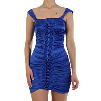 Patrizia Pepe Kleedjes, Dames, Blauw, S, Square Neck Mini Dress