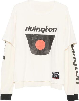 RRR123 Layered-design Graphic-print Sweater