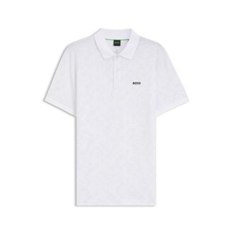 BOSS Cotton-piqu&eacute; polo shirt with all-over print