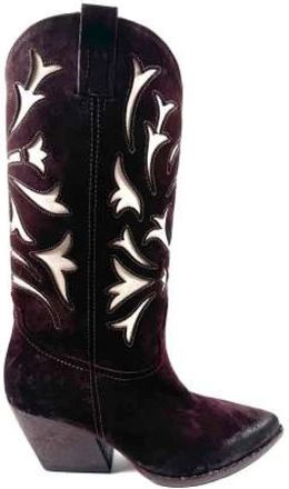 Elena Iachi Vintage Leren Texano Laarzen - Dames - Cowboylaarzen - Bruin - 37 EU - Su&egrave;de - Schoenen
