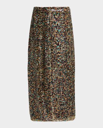 TWP Sylkie Sequined Midi Skirt