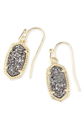 Kendra Scott Lee Small Drop Earrings in Platinum Drusy/Gold at Nordstrom