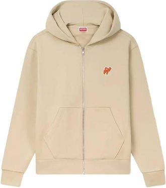 Kenzo Elephant Logo Embroidered Zip Hoodie, Size Medium