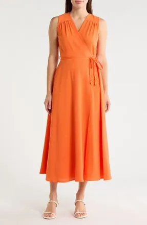 Calvin Klein Aerowash Faux Wrap Maxi Dress in Starburst at Nordstrom Rack, Size 10