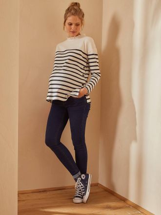 Vertbaudet Umstands-Jeans mit Stretch-Einsatz, Skinny-Fit brut