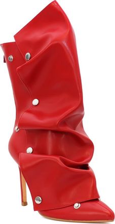 Yoki Slouch Foldover Boot in Red at Nordstrom Rack, Size 7.5