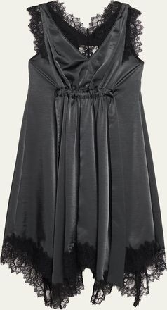 3.1 Phillip Lim V-Neck Lace-Trim Satin Midi Dress