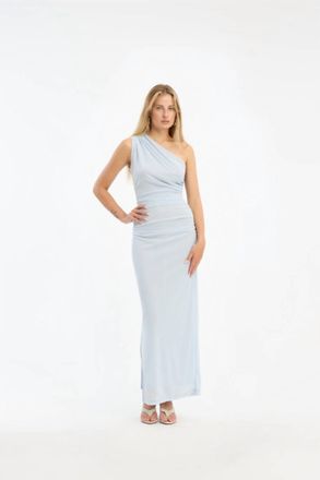 Rotate One Shoulder Dress In Blue