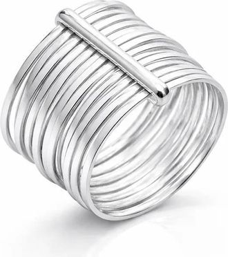 Gold & Honey Womens Stacked Ring In Silver