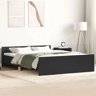vidaXL Estructura De Cama Con Cabecero Piecero Negro 120x190 Cm Vidaxl